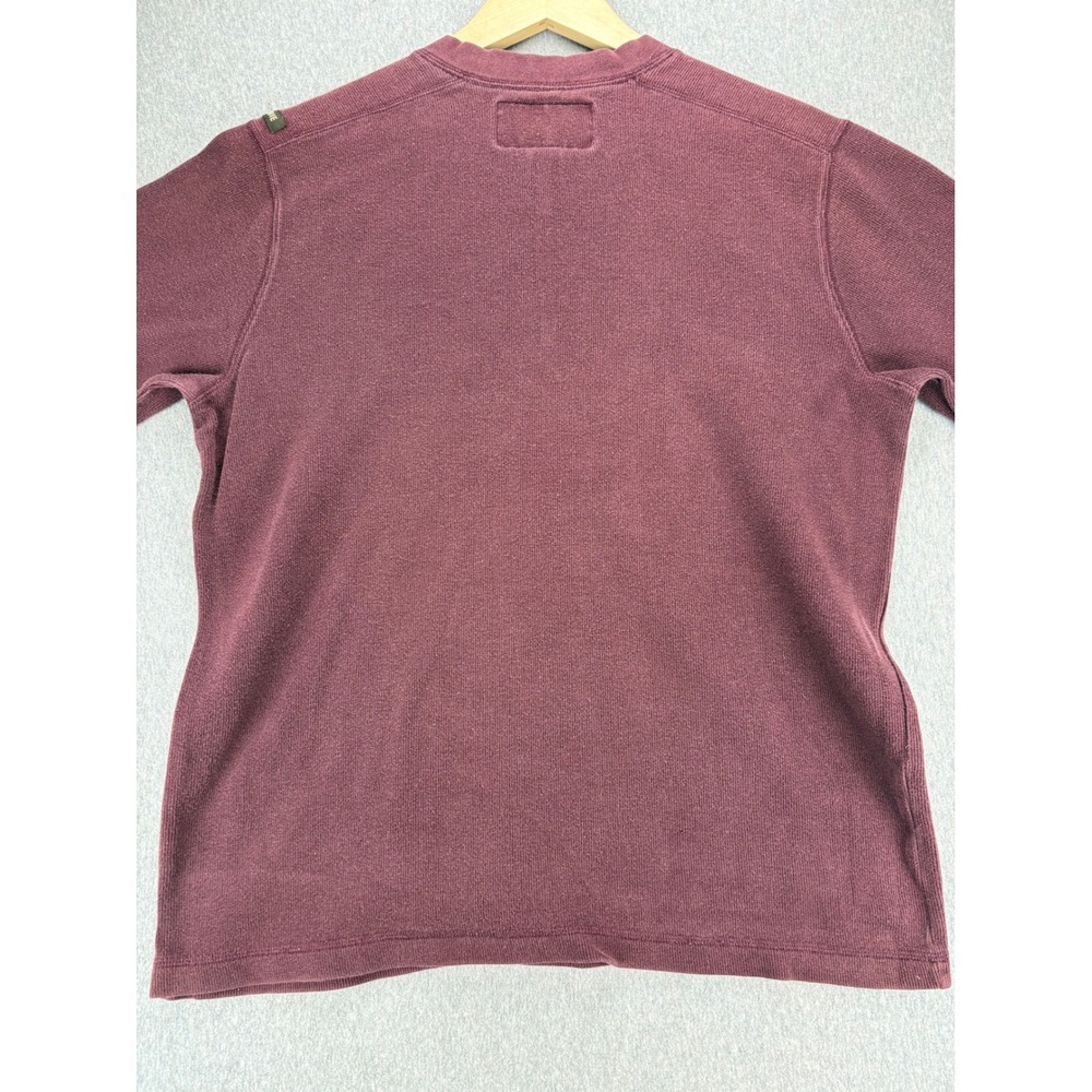 Abercrombie & Fitch Long Sleeve Shirt Mens XL VTG 90's Burgundy V Neck Casual - Picture 4 of 11